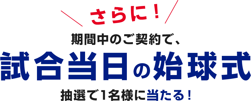試合当日の始球式抽選で1名様に当たる