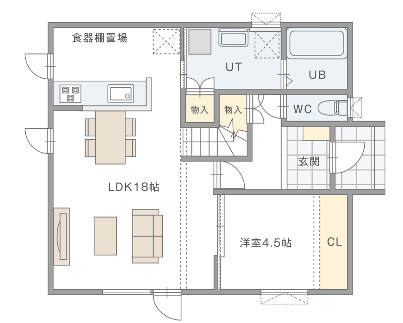 図：HC36-3E 1Fの間取り図