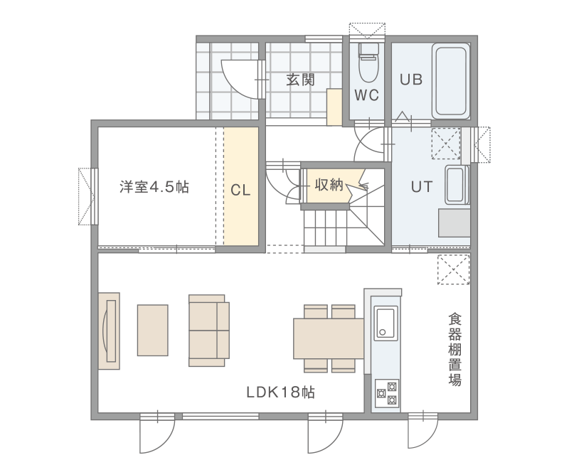 図：HC37-3w 1Fの間取り図